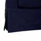 Sunset Trading Americana Slipcovered Chair & Ottoman Set | Navy Blue Performance Fabric