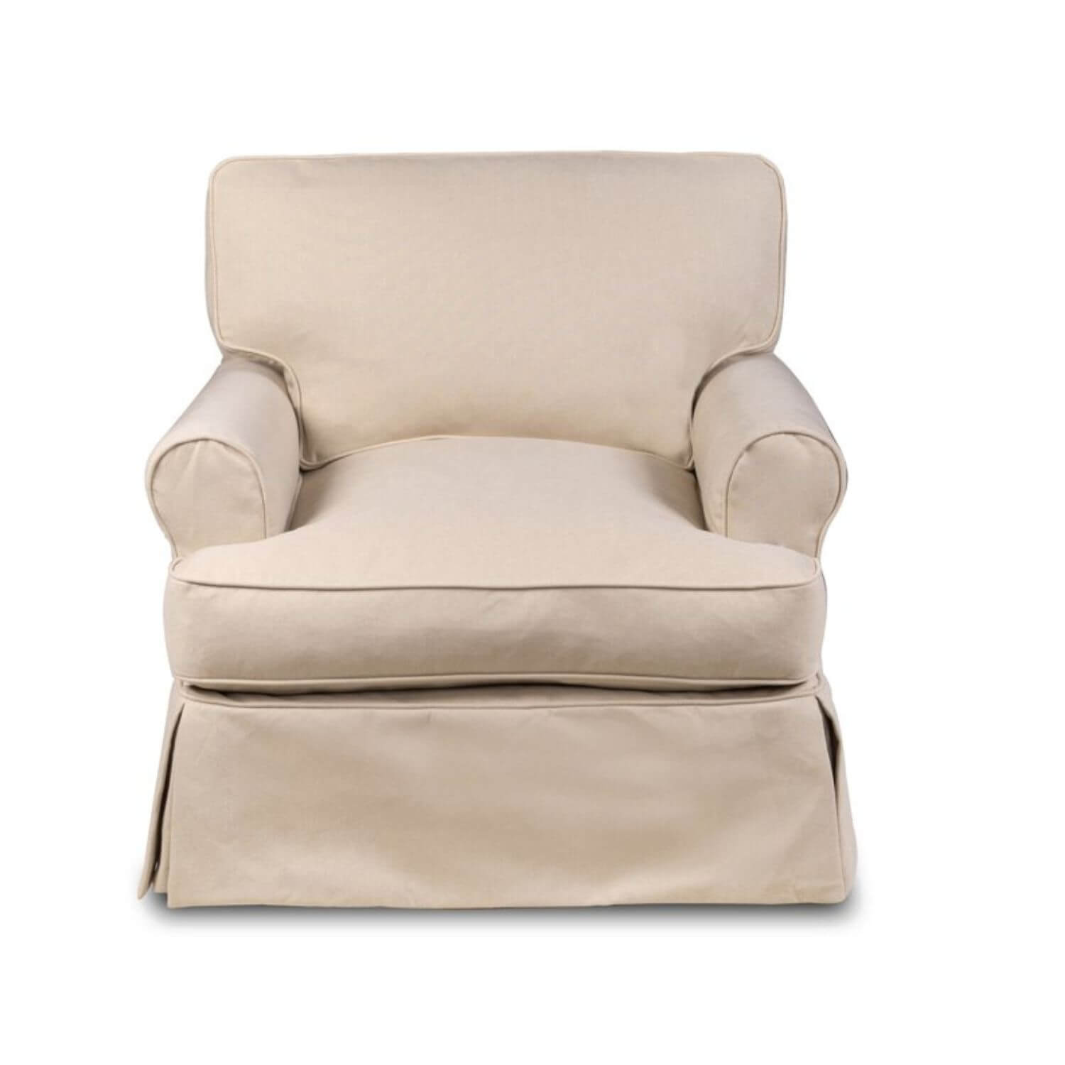 Sunset Trading Americana Slipcovered Chair and Ottoman Set, Linen Tan