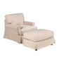 Sunset Trading Americana Slipcovered Chair and Ottoman Set, Linen Tan