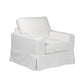 Sunset Trading Americana Slipcovered Chair & Ottoman Set | White Performance Fabric