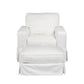 Sunset Trading Americana Slipcovered Chair & Ottoman Set | White Performance Fabric