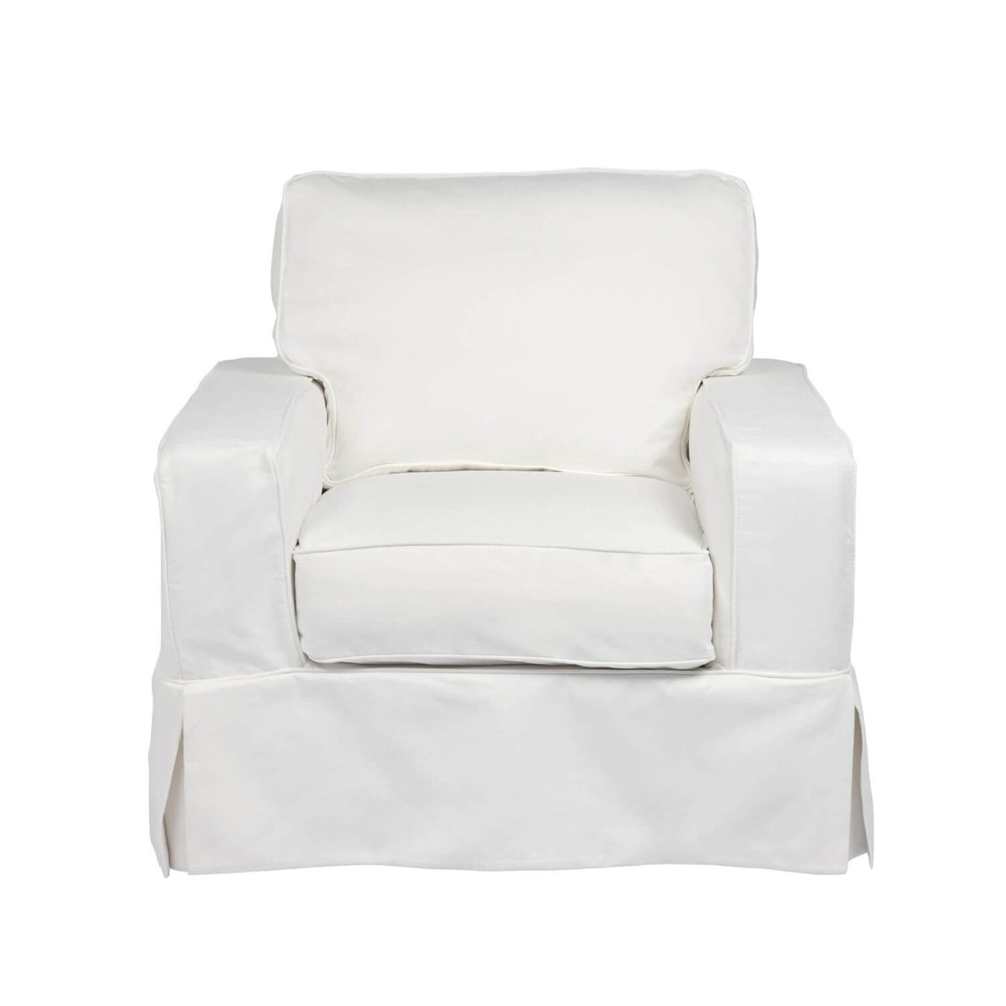 Sunset Trading Americana Slipcovered Chair | White Performance Fabric