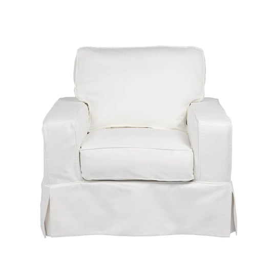 Sunset Trading Americana Slipcovered Chair | White Performance Fabric