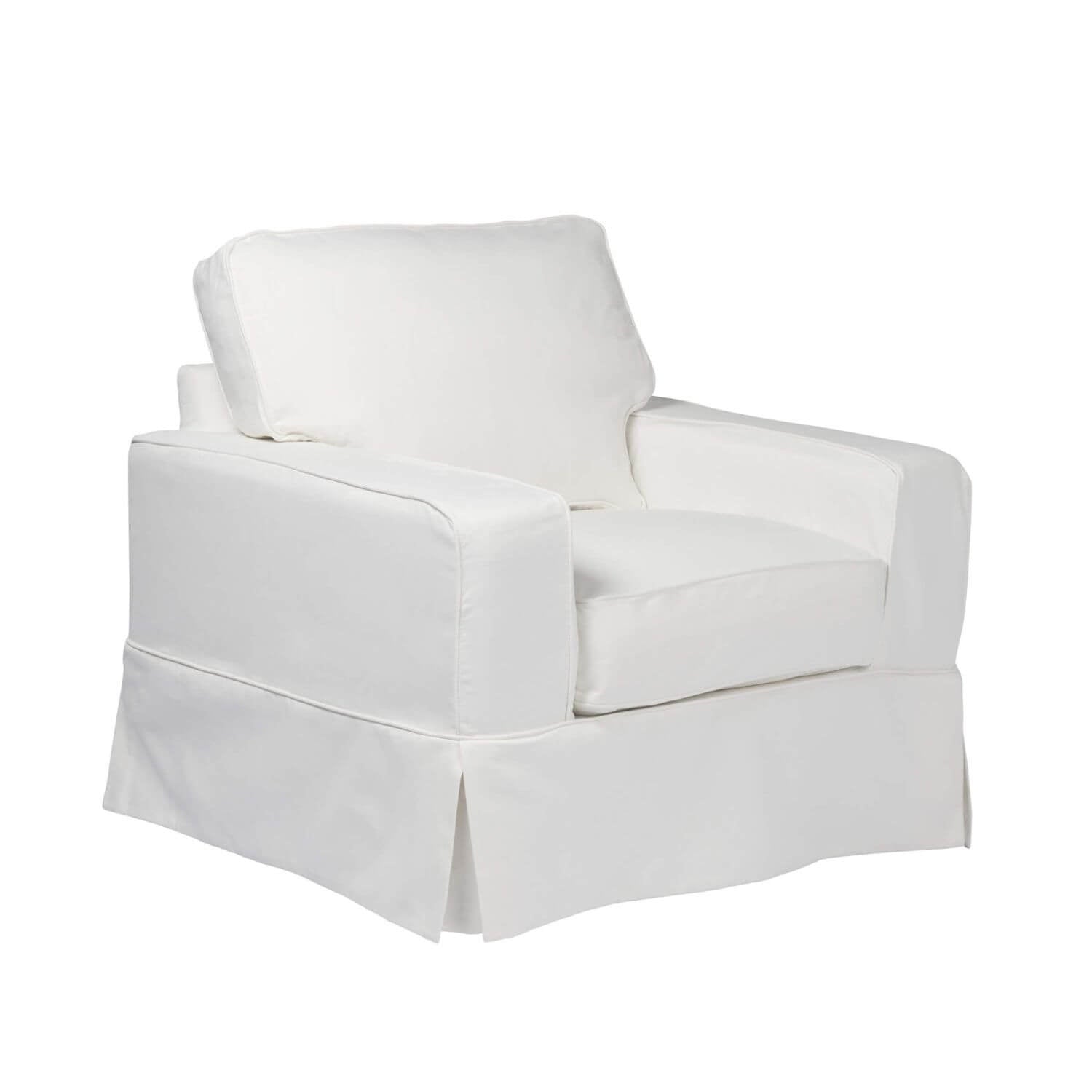 Sunset Trading Americana Slipcovered Chair | White Performance Fabric