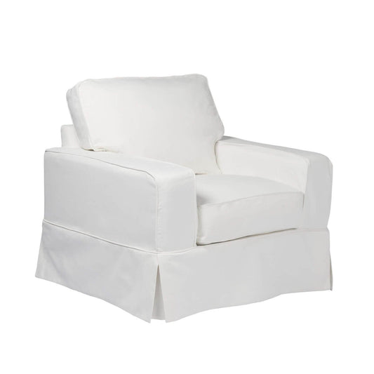 Sunset Trading Americana Slipcovered Chair | White Performance Fabric