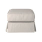 Sunset Trading Americana Box Cushion Slipcovered Ottoman | Light Gray Performance Fabric