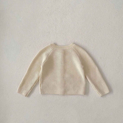Back View of Animal Embroidery Sweater Cardigan