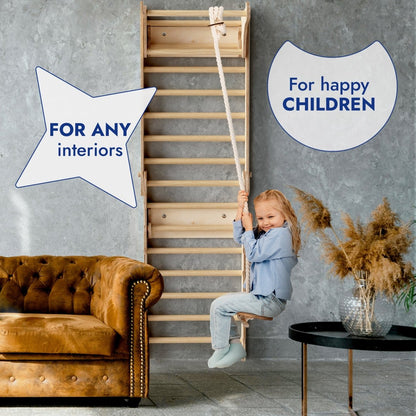 Goodevas Apollo Swedish Wall / Climbing ladder for Little Austronauts + Moon swing Set + Slide Board
