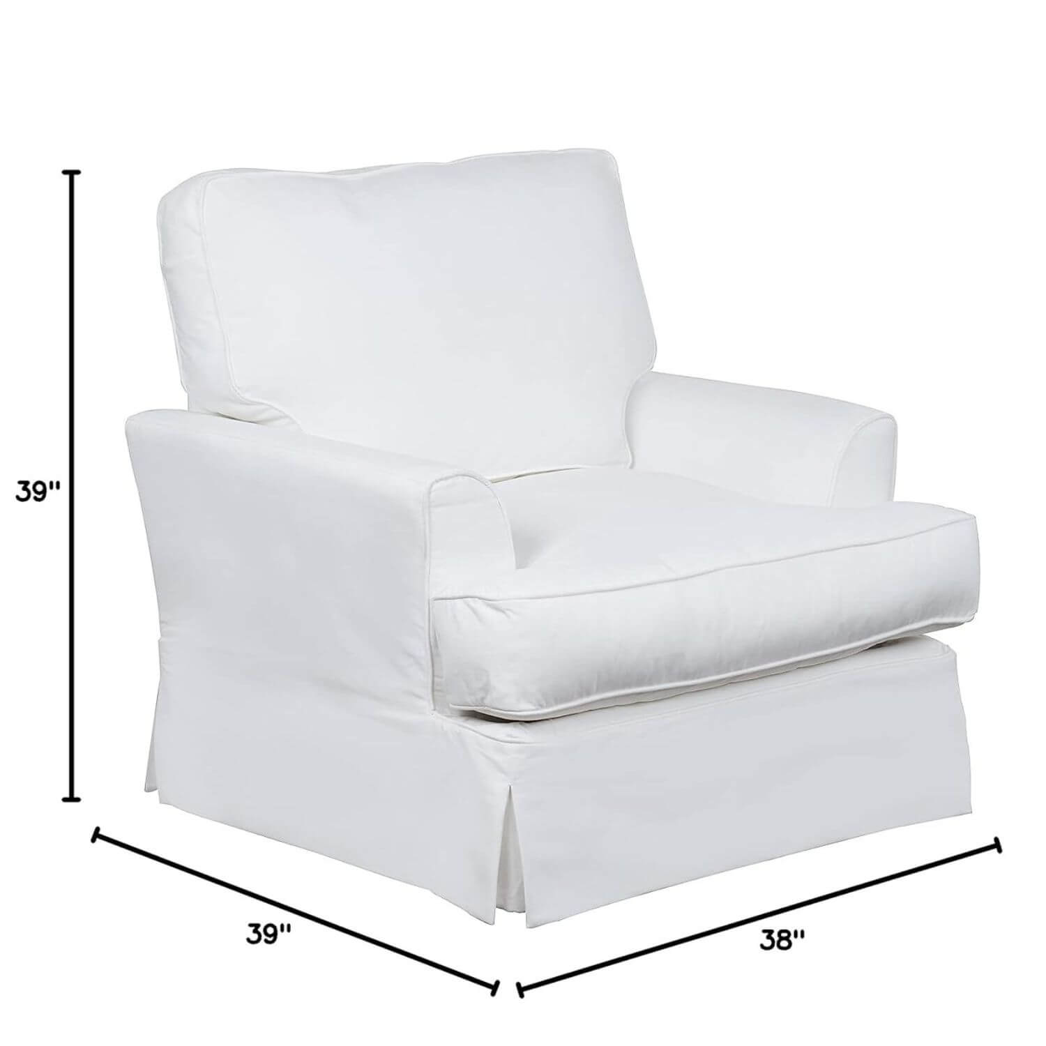 Sunset Trading Ariana Slipcovered Chair and Ottoman Set | White Performance Fabric