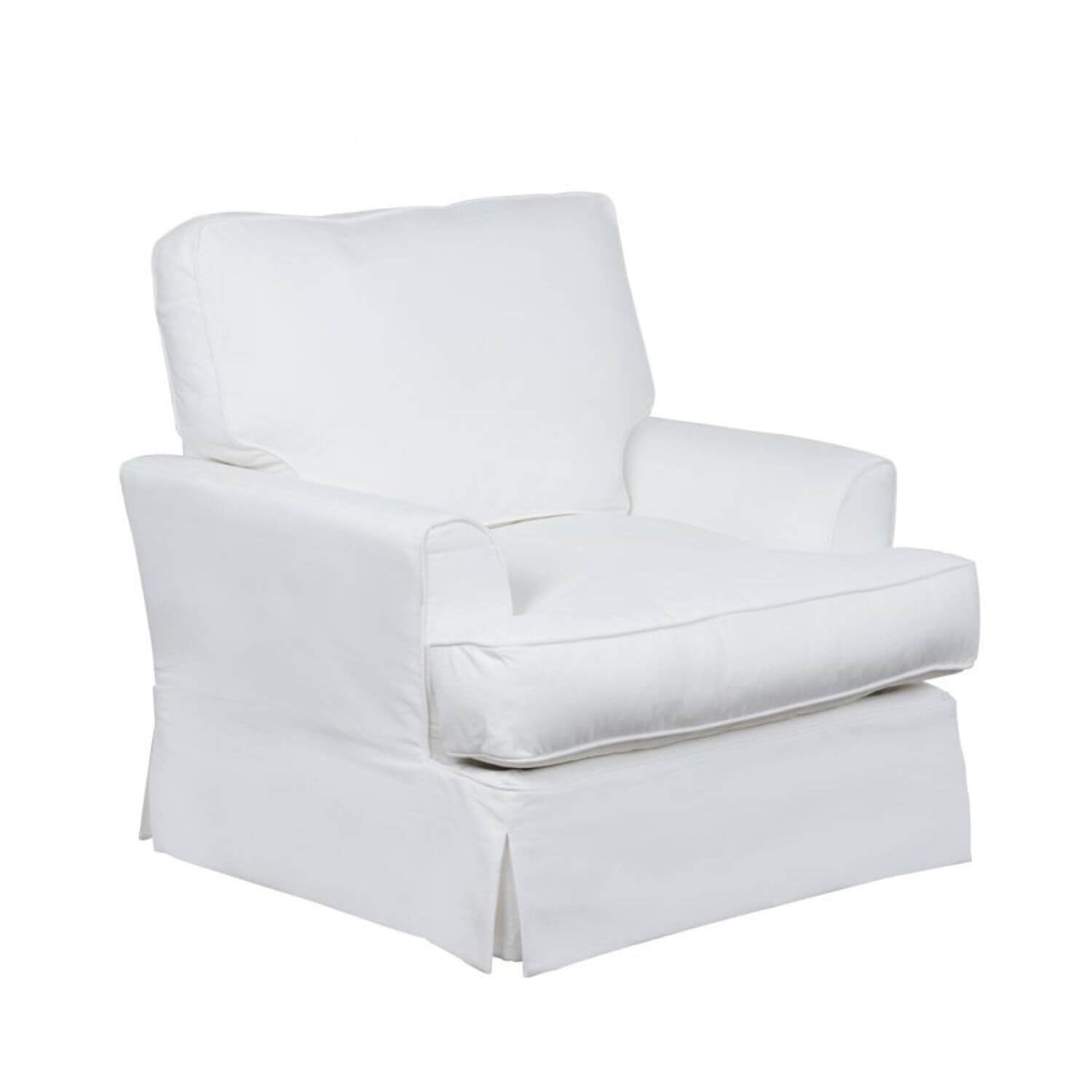 Sunset Trading Ariana Slipcovered Chair and Ottoman Set | White Performance Fabric