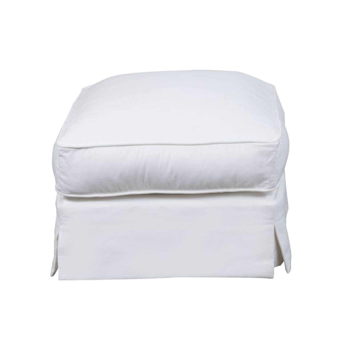 Sunset Trading Ariana Slipcovered Ottoman | White Performance Fabric