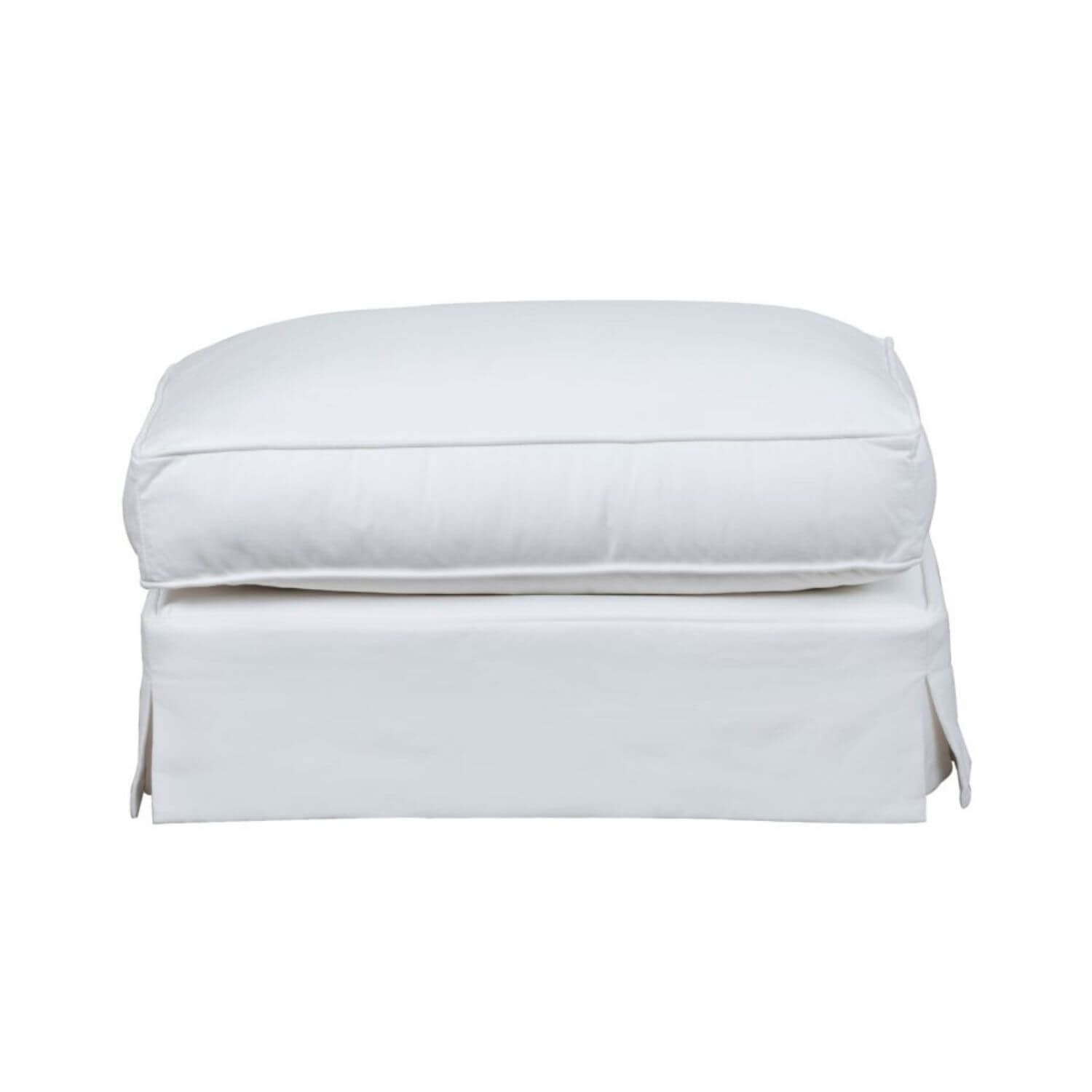 Sunset Trading Ariana Slipcovered Ottoman | White Performance Fabric