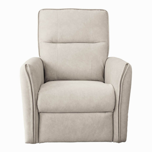 Front View of Ashcroft Asheville Cream Suede Nursery Recliner Chair