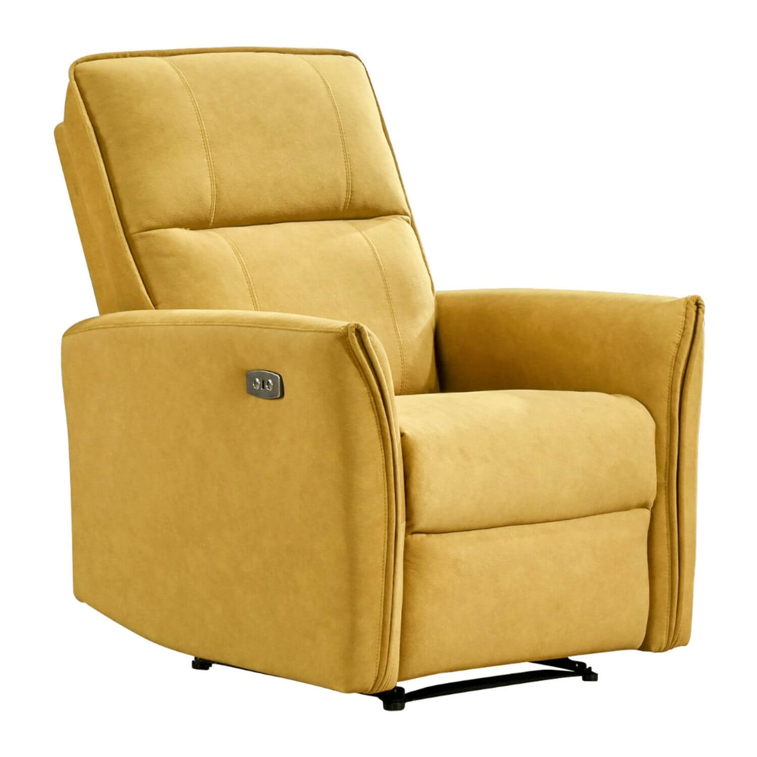 Ashcroft Asheville Dark Yellow Suede Recliner Chair