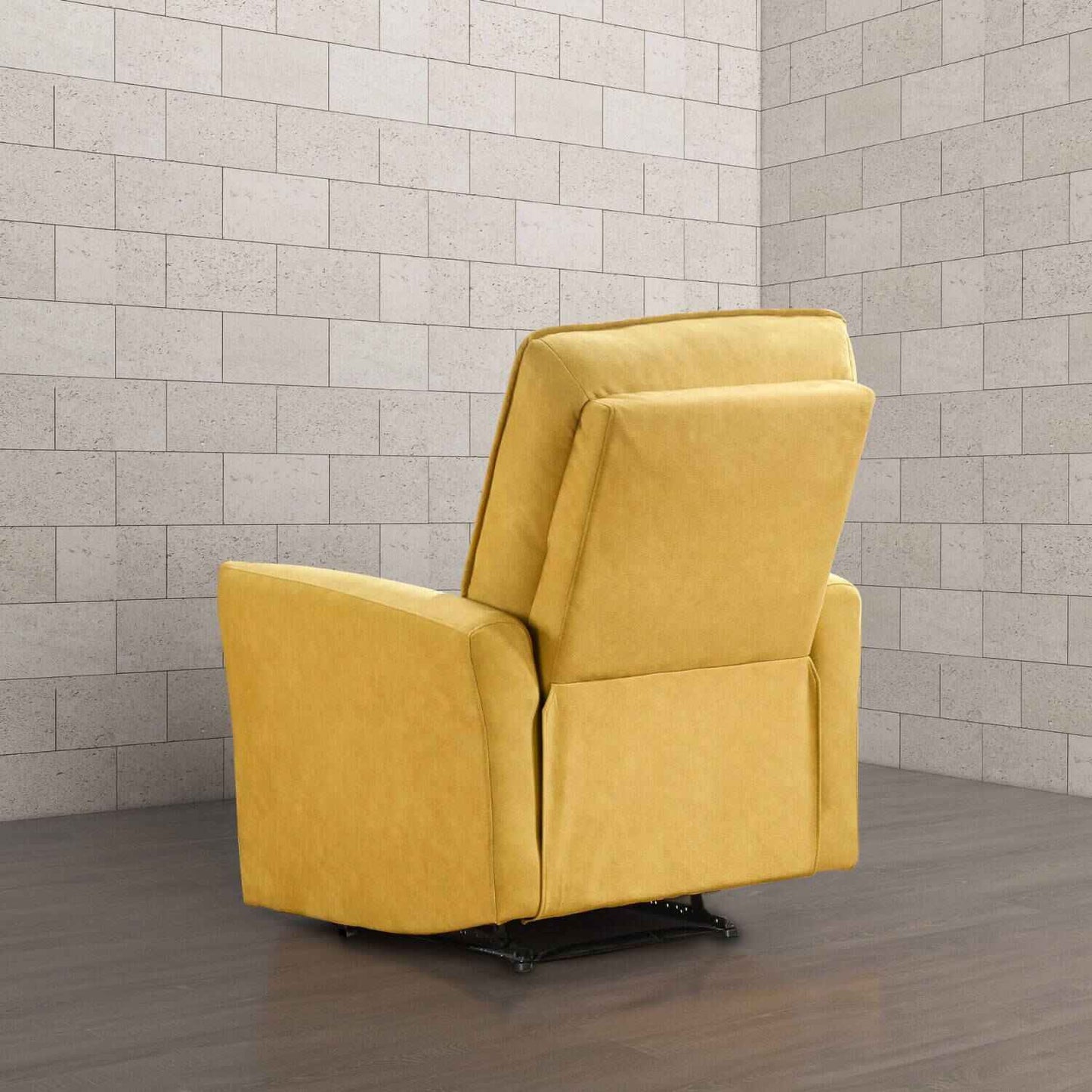 Back View of Ashcroft Asheville Dark Yellow Suede Recliner Chair