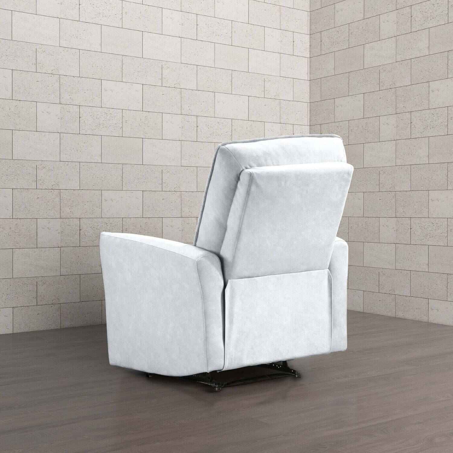 Back View of Ashcroft Asheville Grey Suede Recliner Chair