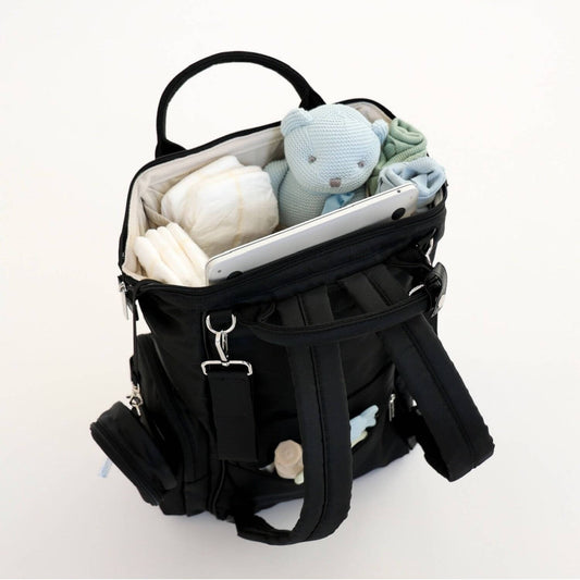 augustnoa Diaper Bag Black | Open