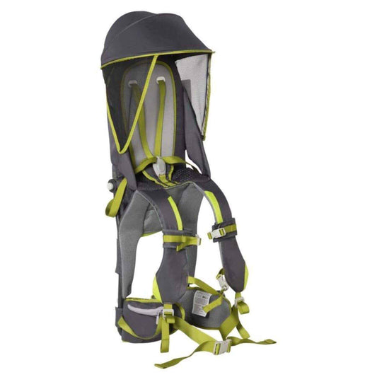 Qaba Baby Backpack Carrier for Hiking with Detachable Canopy Dark Gray