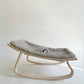 Side View of Unique Love Design Baby Bouncer Moon Grey