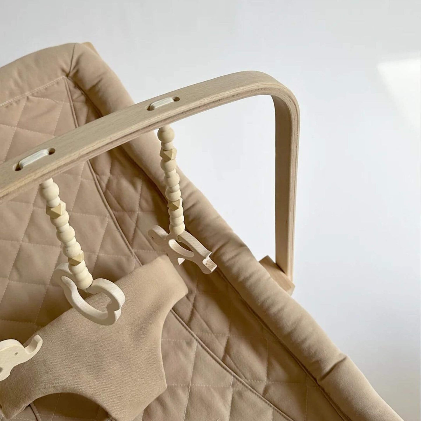 Detail of Unique Love Design Baby Bouncer & Play Arch Biscuit Brown