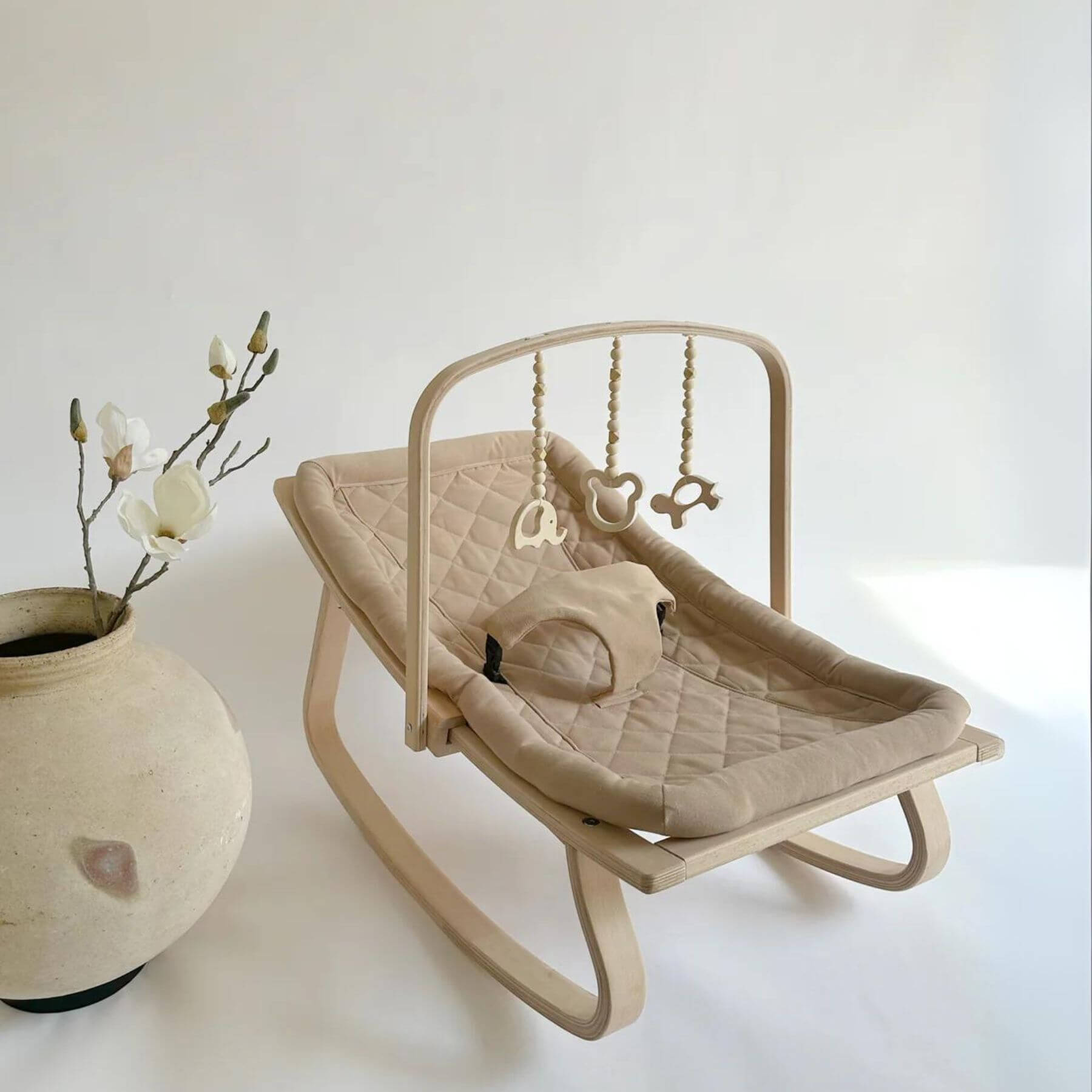 Unique Love Design Baby Bouncer & Play Arch Biscuit Brown