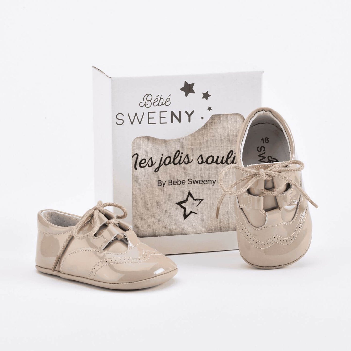 Bebe Sweeny Baby Beige Patent Leather Pre-Walker Shoes