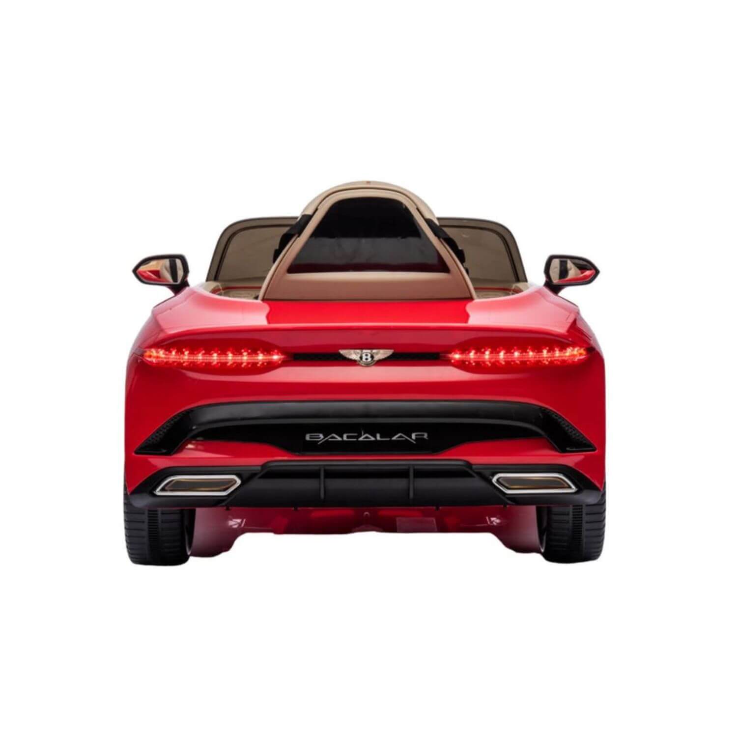 Back View of Bentley Bacalar Electric Ride-On Car Red