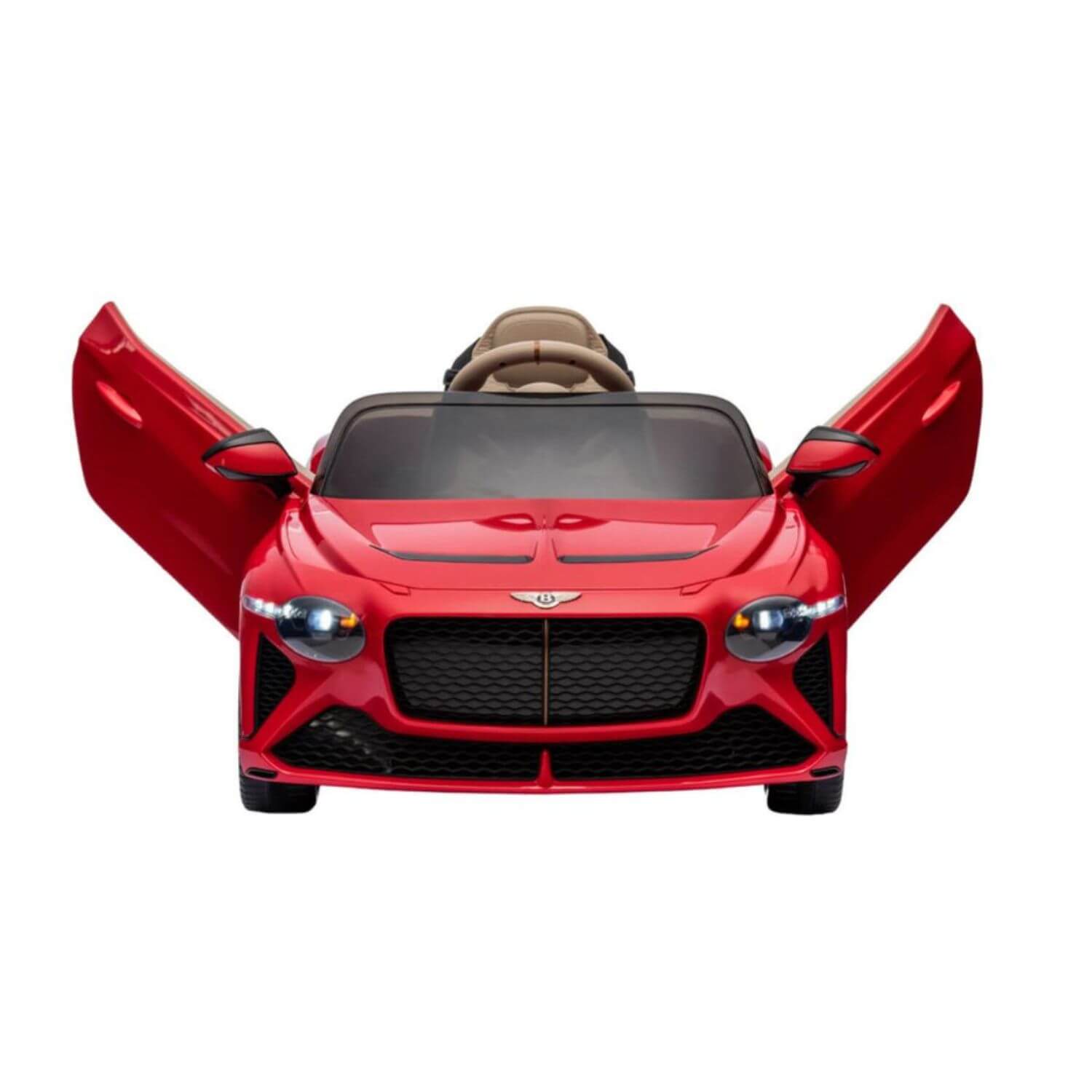 Front View of Bentley Bacalar Electric Ride-On Car Red