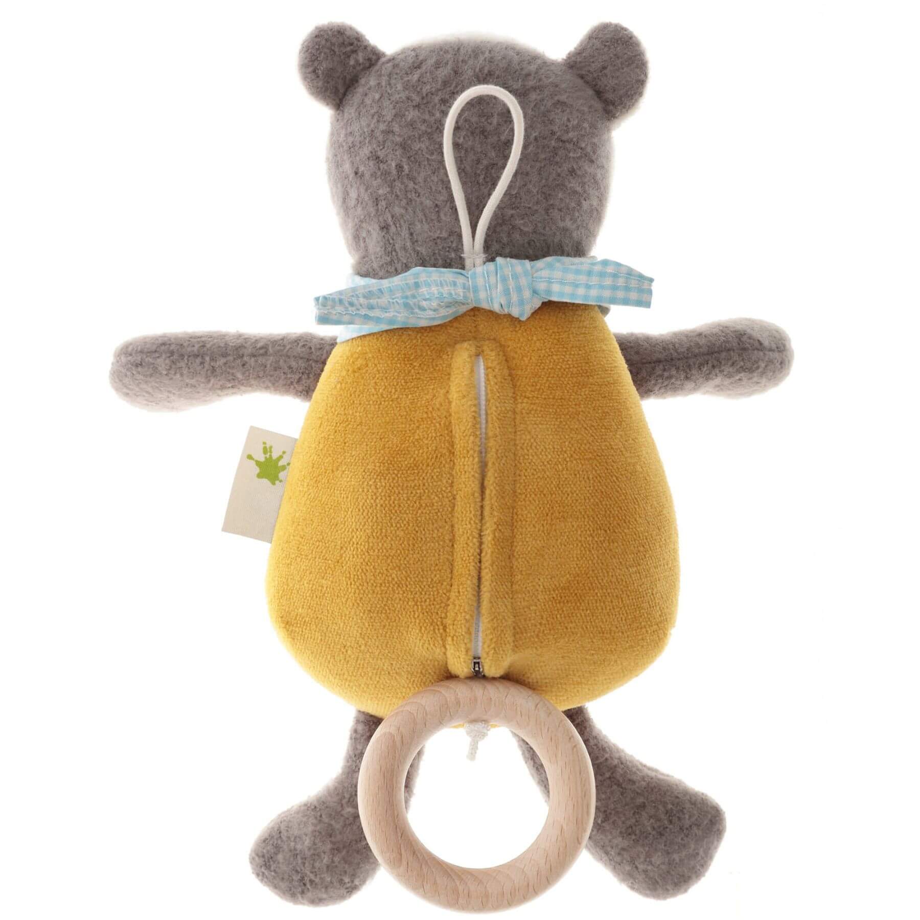 Back View of sigikid Organic Badger Musical Toy