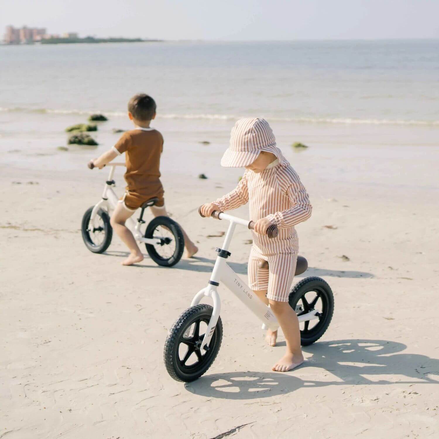 Boys Riding Tiny Land® Balance Bike - Milky White