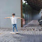 Boy Standing on PlanToys Balance Board