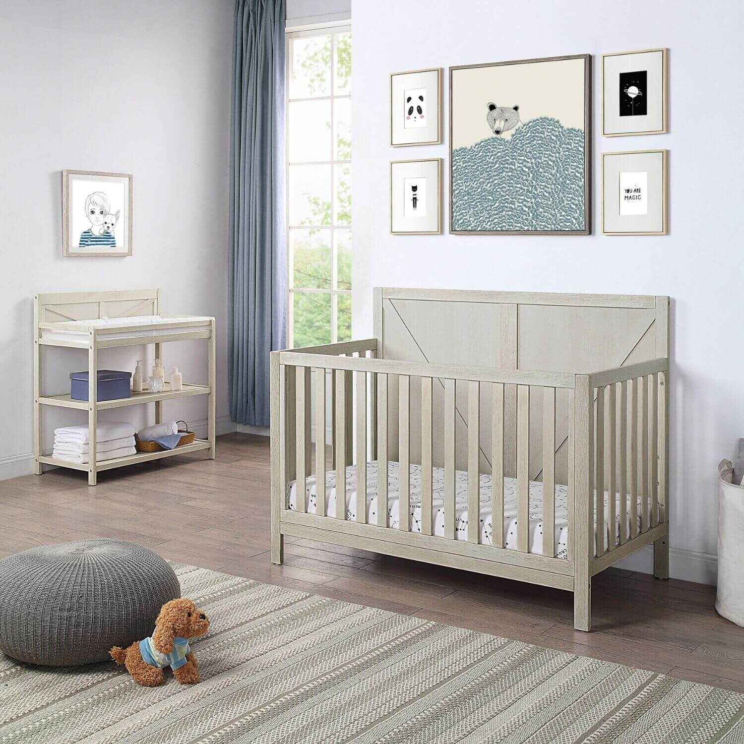 Barnside Crib Washed Gray