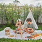 Kids Playing PlanToys BBQ Playset