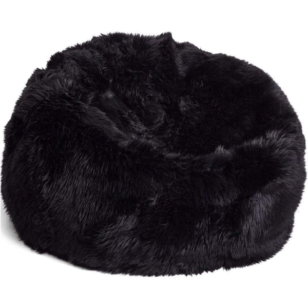 Bean Bag Chair, New Zealand Sheepskin, LW, Black