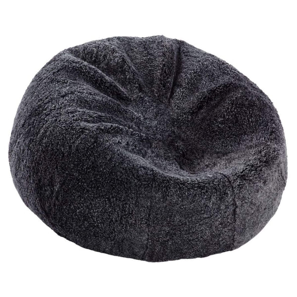 Bean Bag Chair, New Zealand Sheepskin, SW Curly, Anthracite