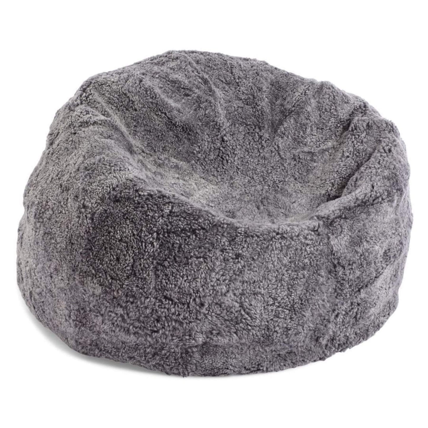 Bean Bag Chair, New Zealand Sheepskin, SW Curly, Light Grey