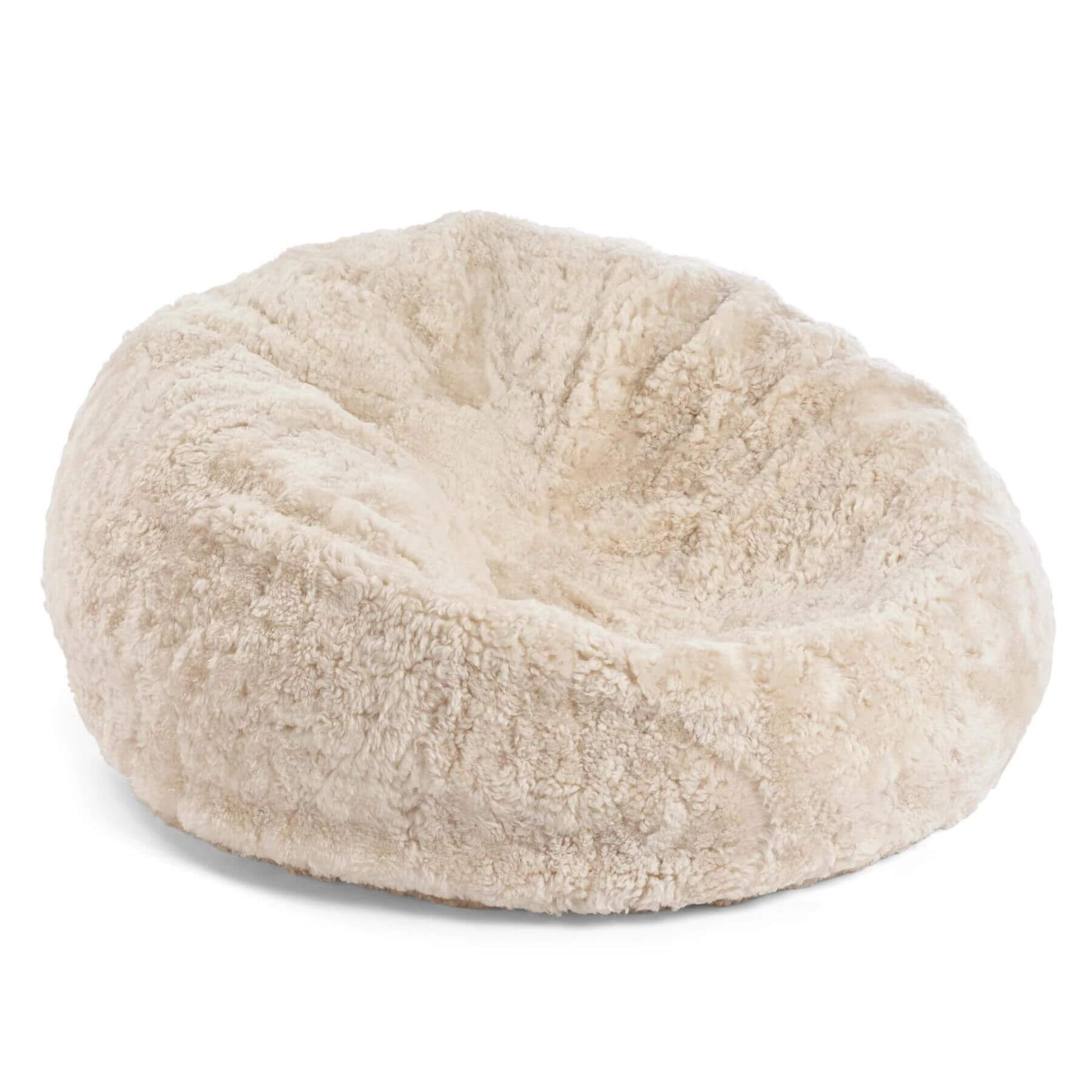 Bean Bag Chair, New Zealand Sheepskin, SW Curly, Pearl