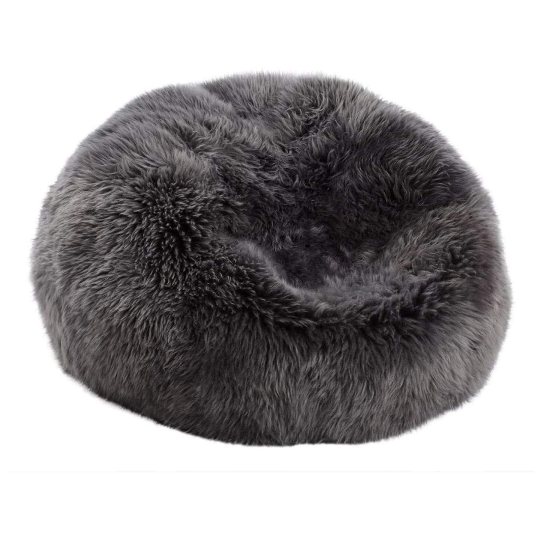 Natures Collection Bean Bag, New Zealand Sheepskin, LW, Steel
