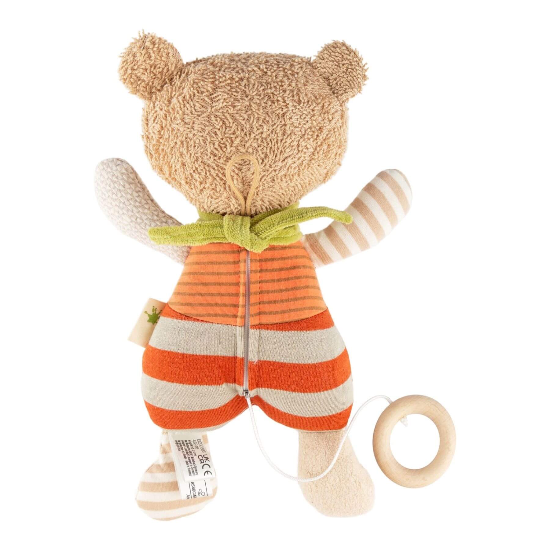 Back View of sigikid Organic Bear Musical Toy