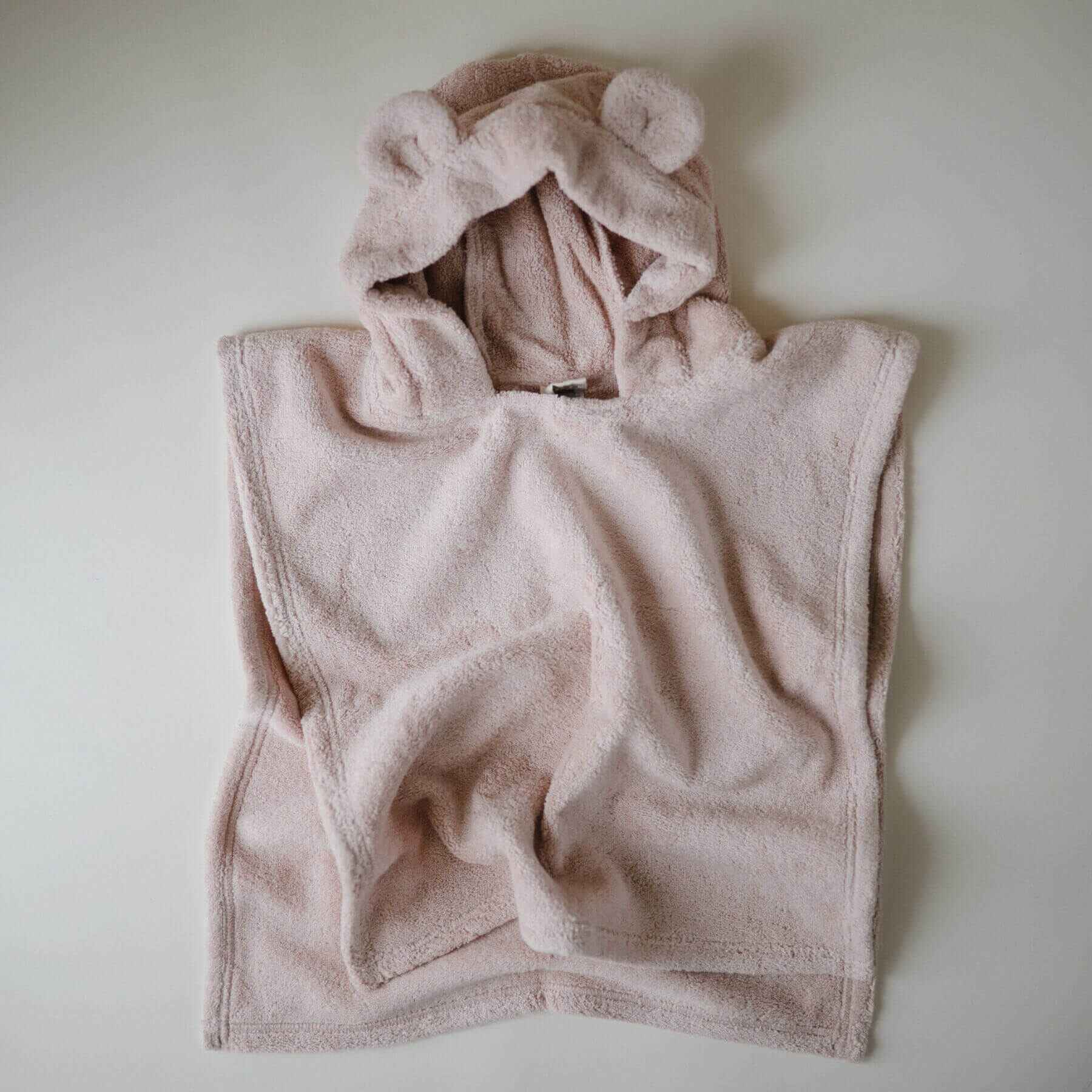 Mushie Bear Poncho Towel Blush