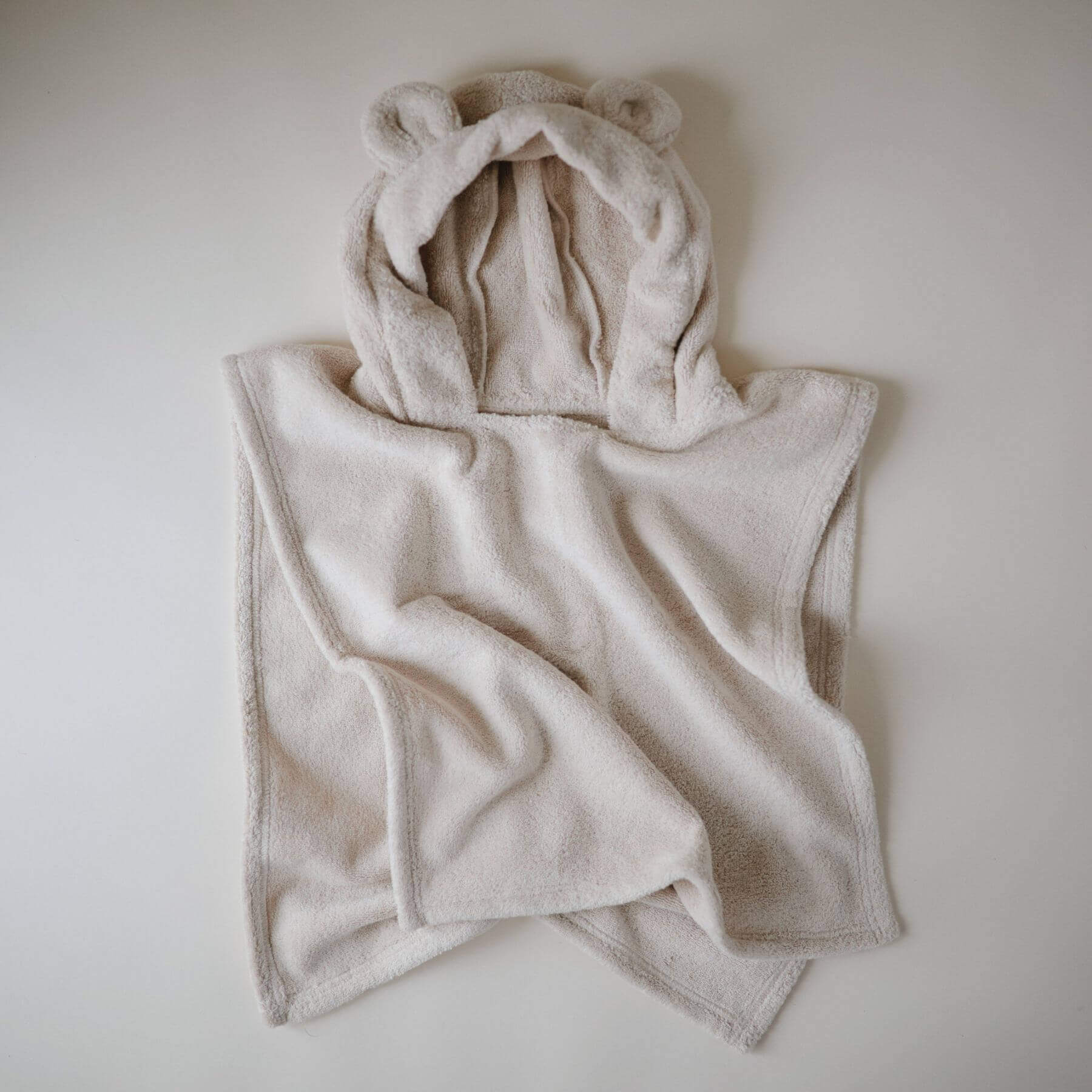 Mushie Bear Poncho Towel Fog