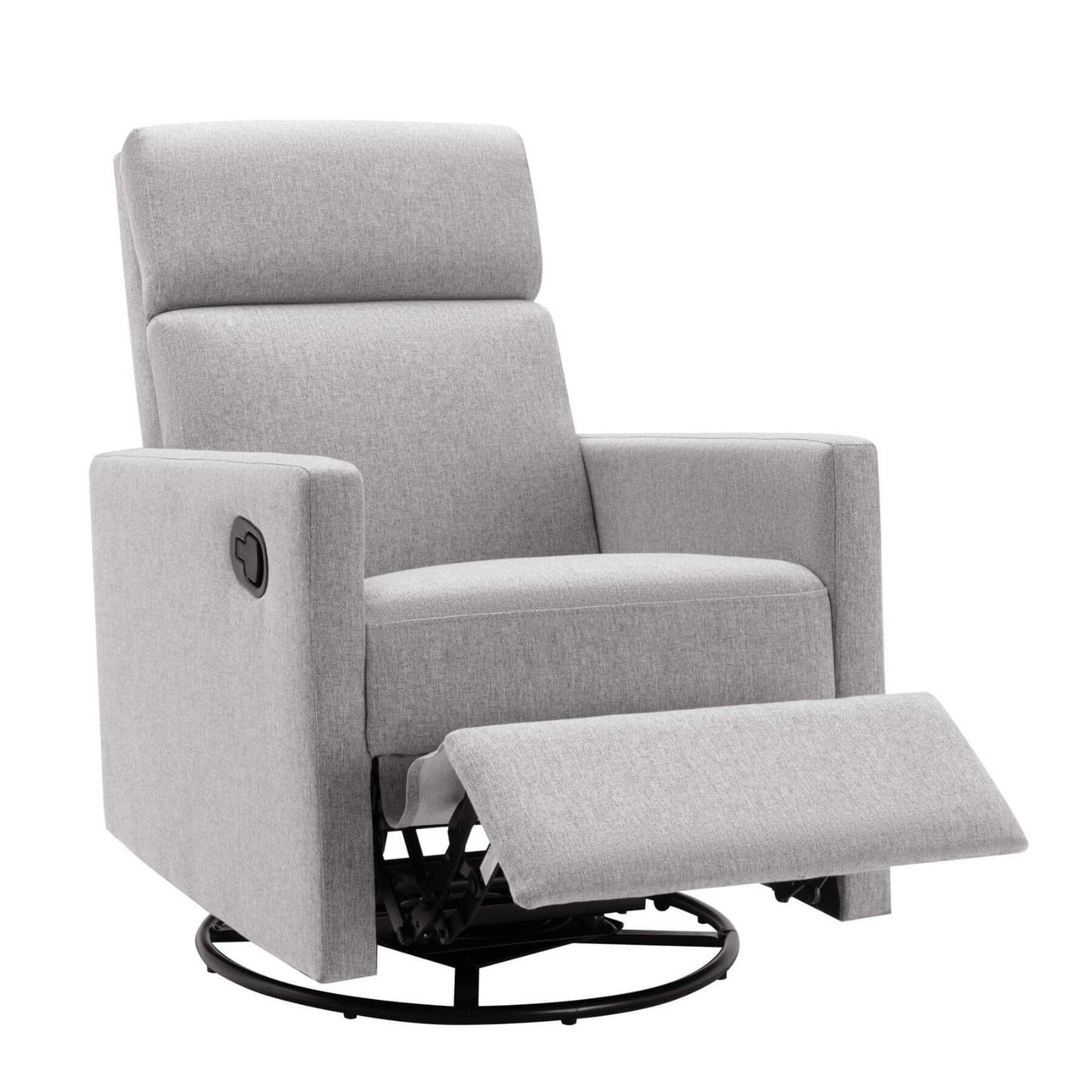 Bed Best Modern Upholstered Glider Swivel Recliner Nursery Chair - Gray Linen