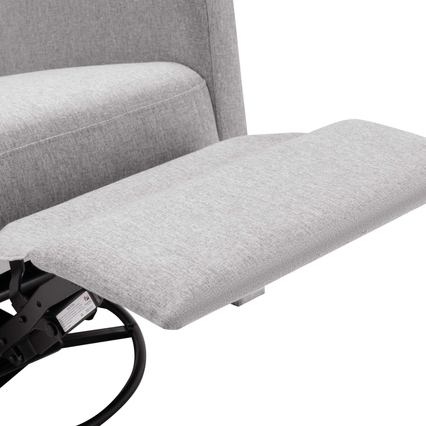 Close-up of Bed Best Modern Upholstered Glider Swivel Recliner Nursery Chair - Gray Linen