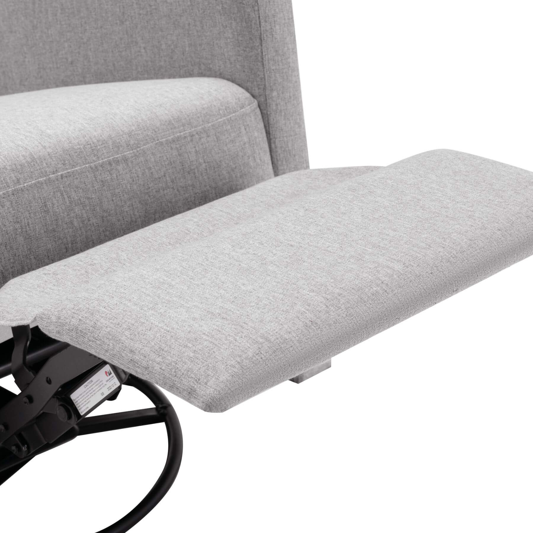 Close-up of Bed Best Modern Upholstered Glider Swivel Recliner Nursery Chair - Gray Linen