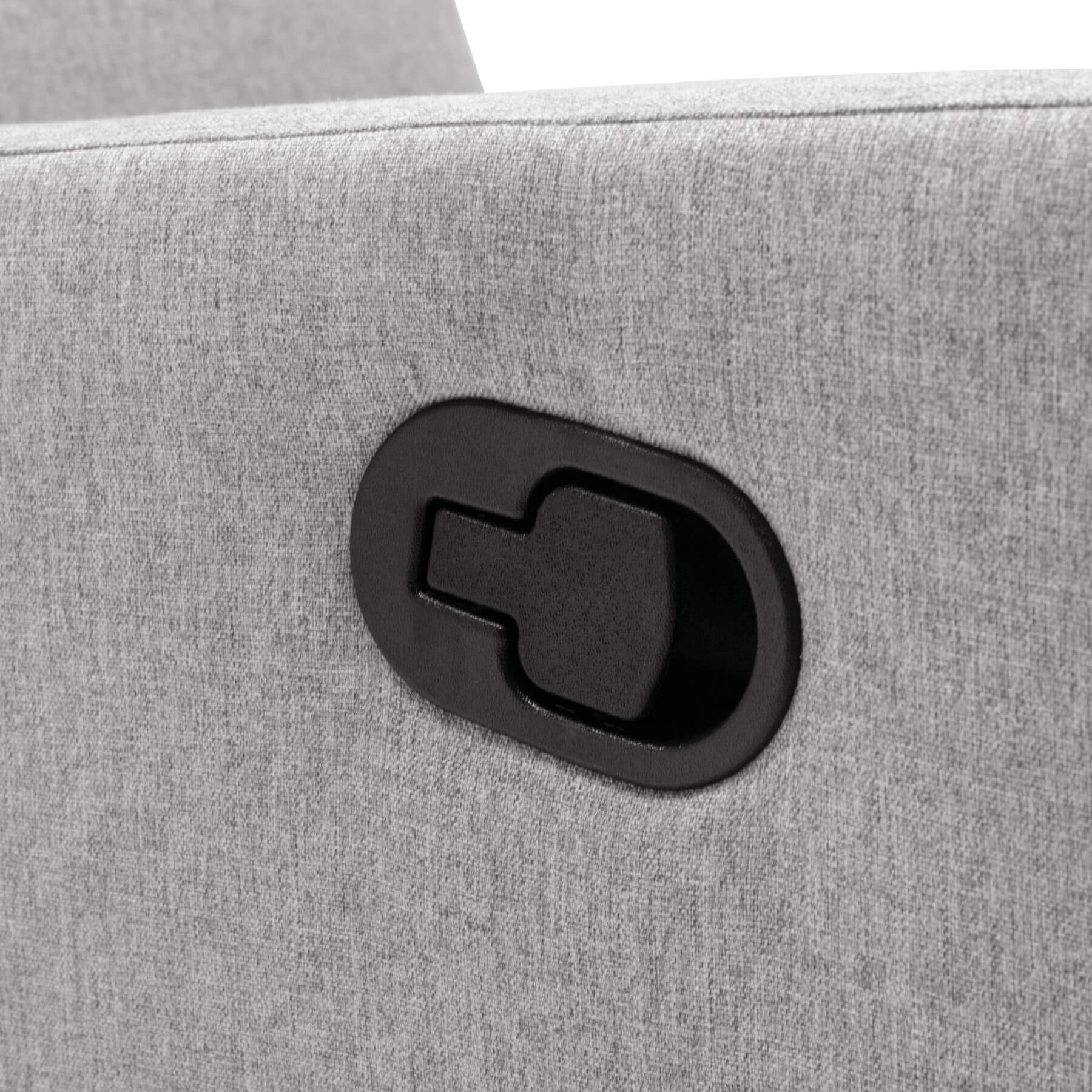 Close-up of Bed Best Modern Upholstered Glider Swivel Recliner Nursery Chair - Gray Linen