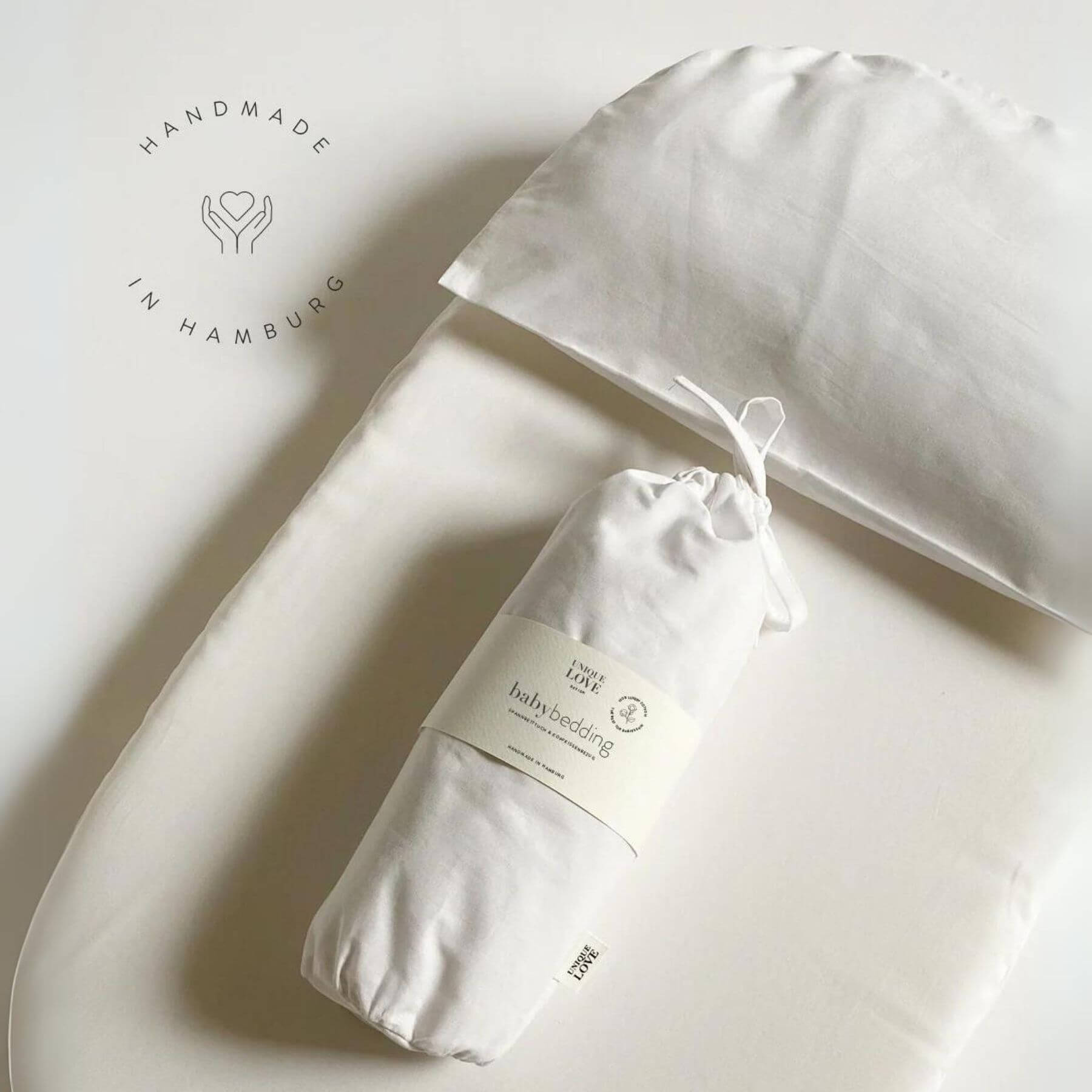 Unique Love Design Bedding Set for Baby Basket Pure White