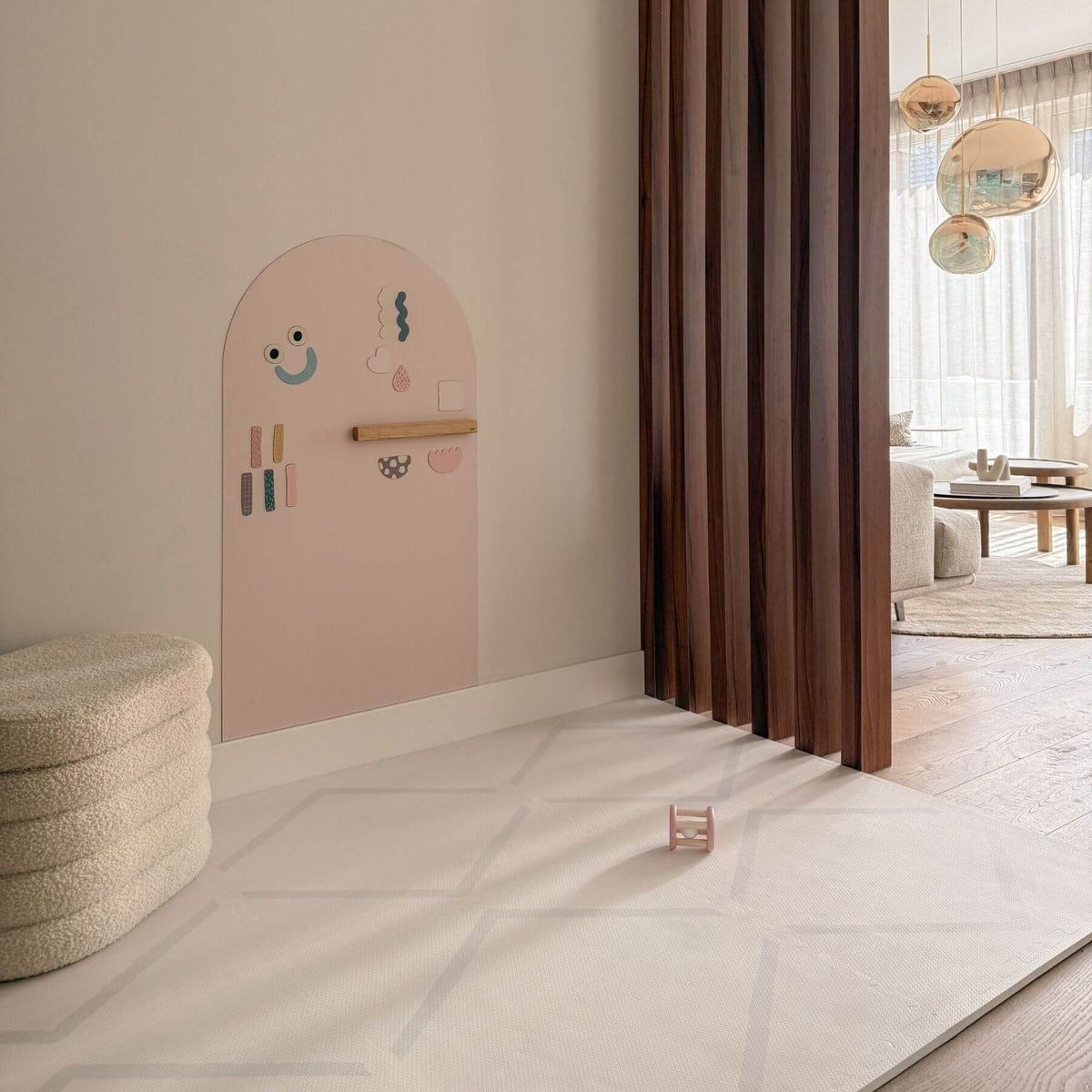 Eeveve Beni Cashmere Play Mat in a living room