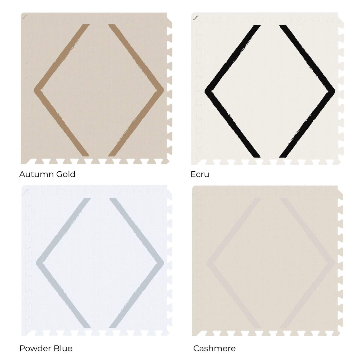 Four play mat swatches