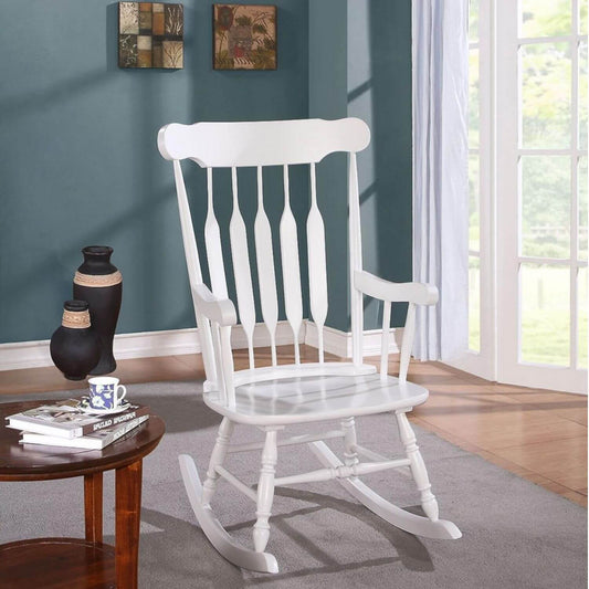 Benjara Antique Nursery Rocking Chair | White
