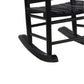 Benjara Rocking Chair with Slatted Design Back and Seat in Black